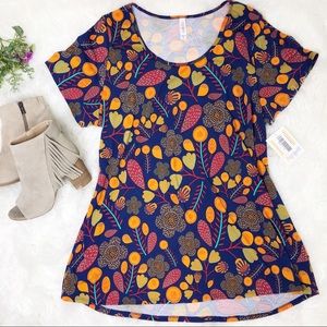 Lularoe Classic T blue multicolor floral top